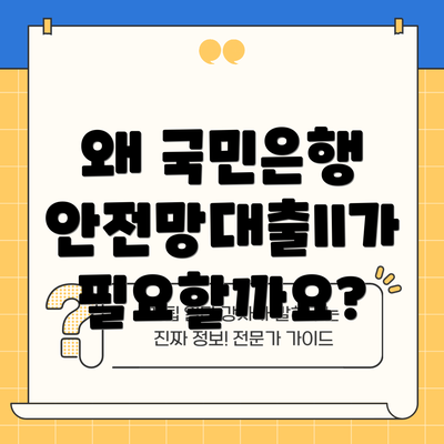 왜 국민은행 안전망대출II가 필요할까요?