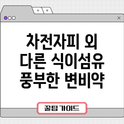 차전자피 외 다른 식이섬유 풍부한 변비약