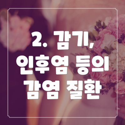 2. 감기, 인후염 등의 감염 질환