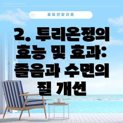 2. 투리온정의 효능 및 효과: 졸음과 수면의 질 개선