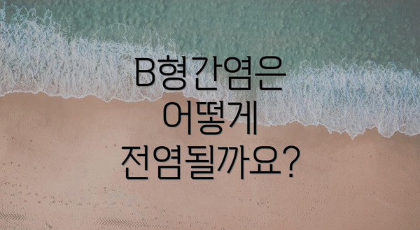B형간염은 어떻게 전염될까요?