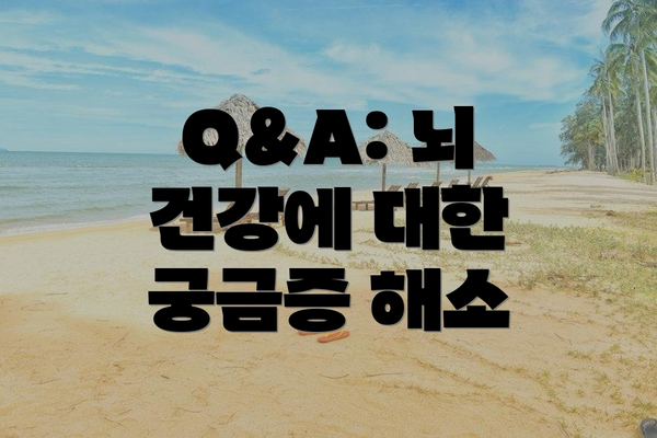 Q&A: 뇌 건강에 대한 궁금증 해소