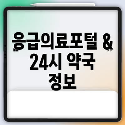 응급의료포털 & 24시 약국 정보