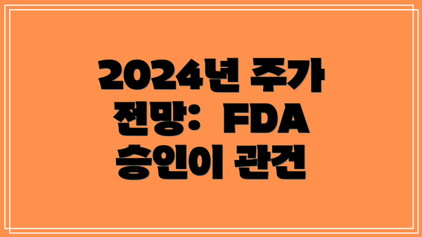 2024년 주가 전망:  FDA 승인이 관건