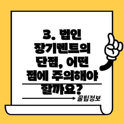 3. 법인 장기렌트의 단점, 어떤 점에 주의해야 할까요?
