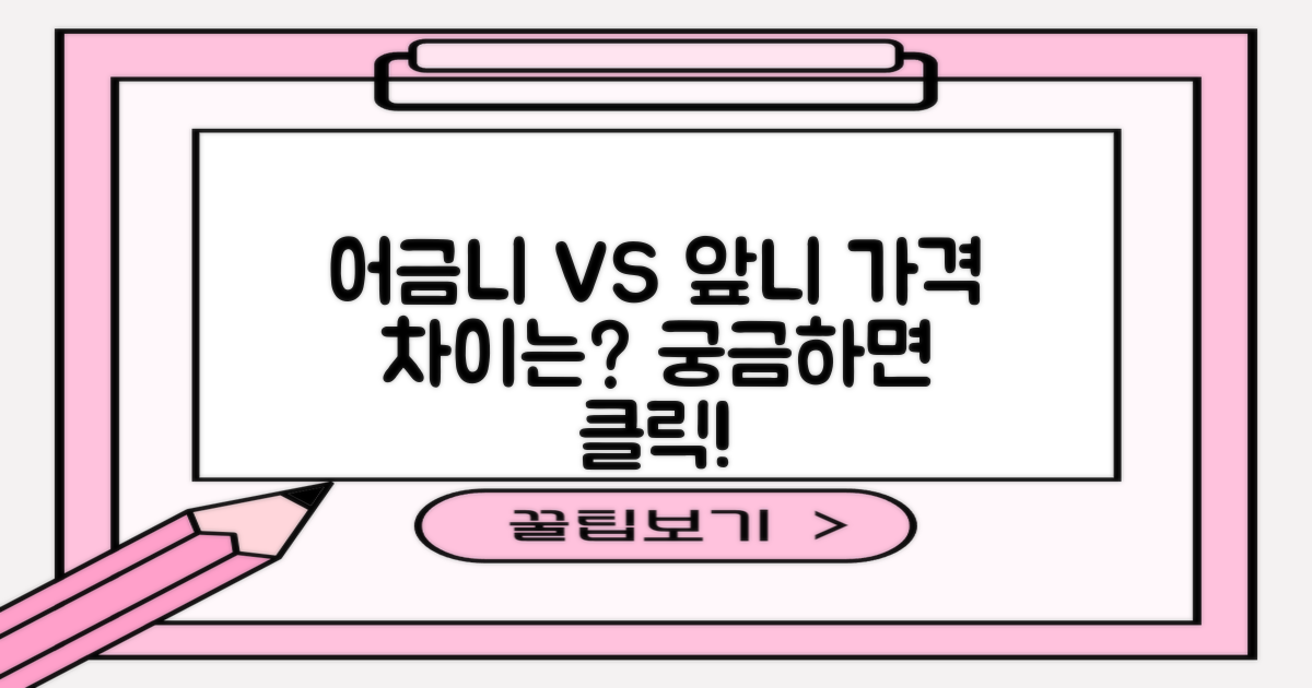 어금니와 앞니 가격 차이