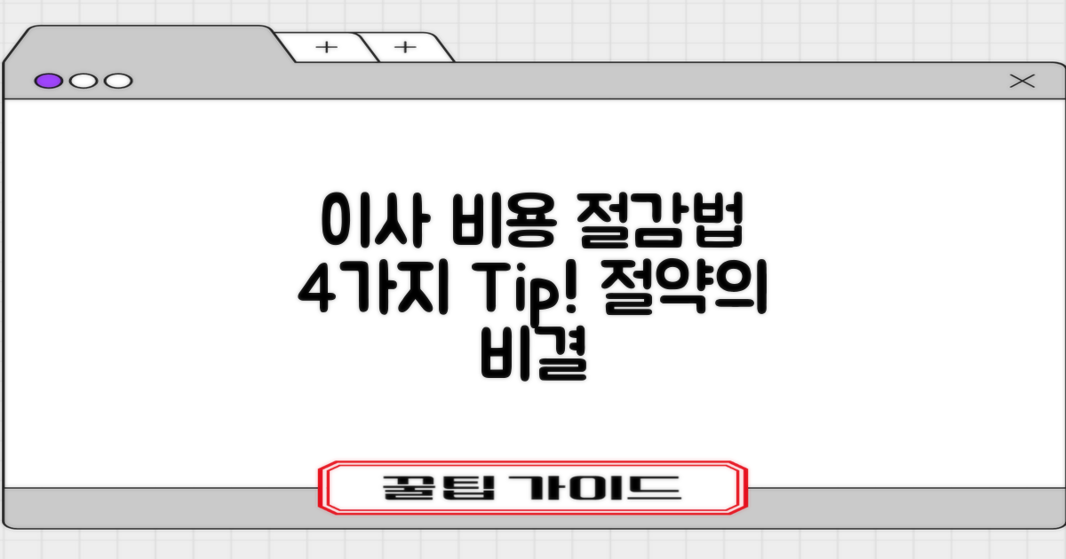 4가지 이사 비용 절감법