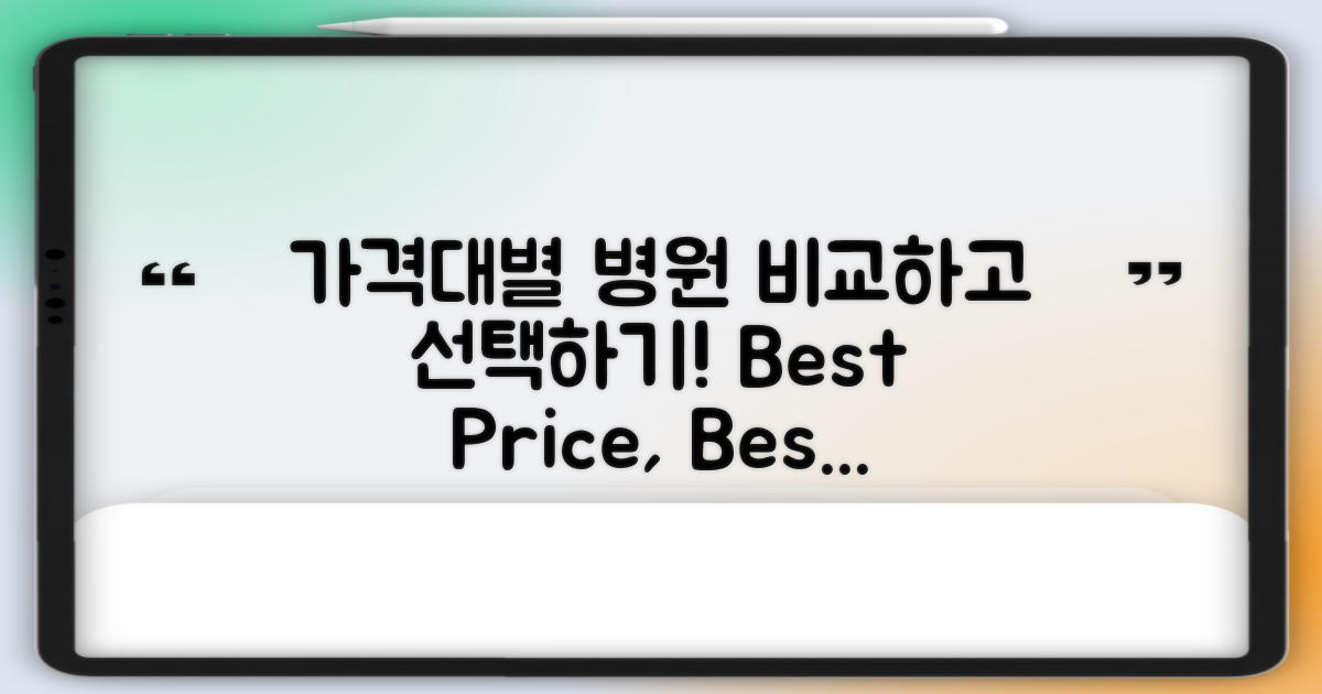 가격대별 병원 비교