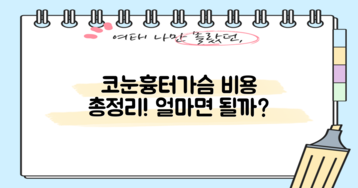 코/눈/흉터/가슴, 가격은 얼마?