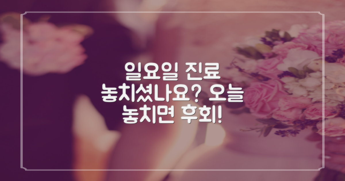 일요일 진료, 놓치지 않으셨죠?