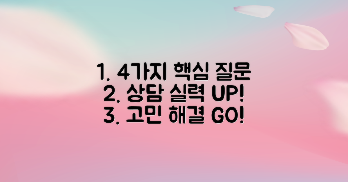 4가지 핵심 상담 질문