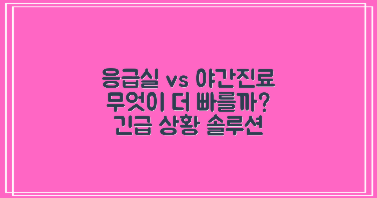 응급실 vs 야간진료 비교